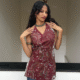 Rust Brown Halter Neck Backless Pure Cotton Short Kurti 1