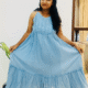 Pure Mulcotton Hakoba and Pearl Handwork Frill Dress 1
