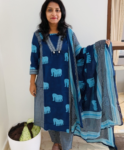 pure cotton 3PC Kurti set