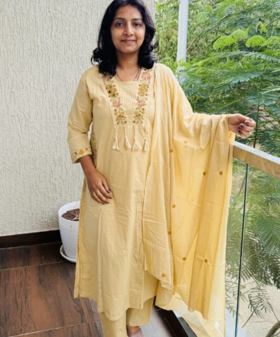 pure cotton 3pc kurti  set