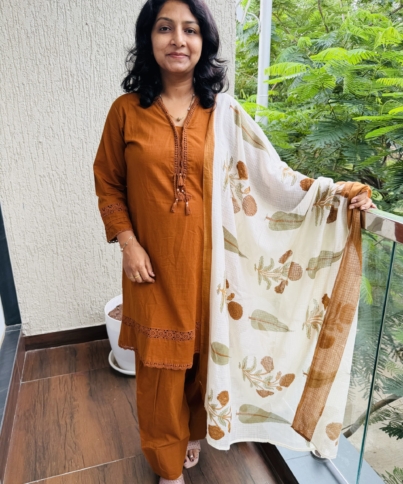 pure cotton 3pc kurti set