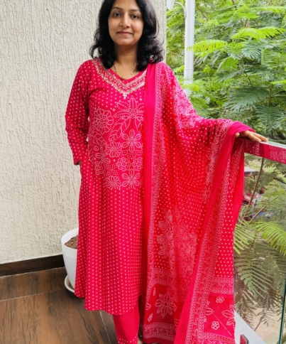 pure cotton 3pc kurti  set