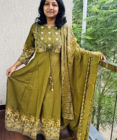 pure cotton 3pc kurti  set