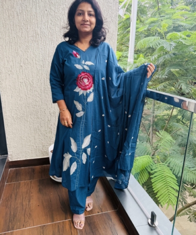 pure cotton 3pc kurti  set