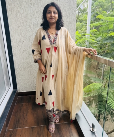 pure cotton 3pc kurti  set