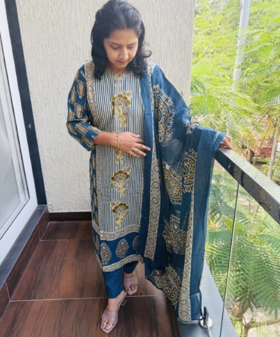 pure cotton 3pc kurti  set