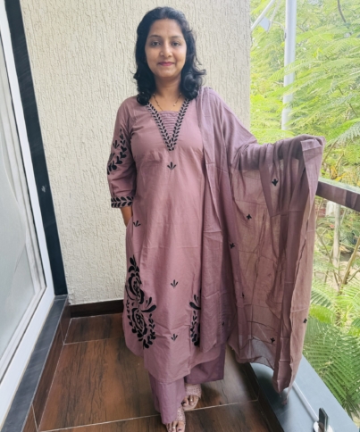pure cotton 3pc kurti  set