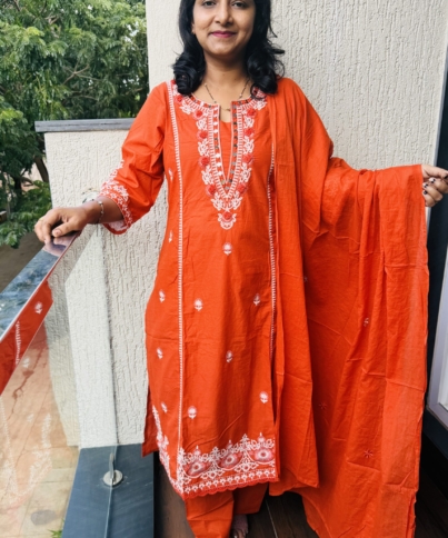 pure cotton 3pc kurti  set